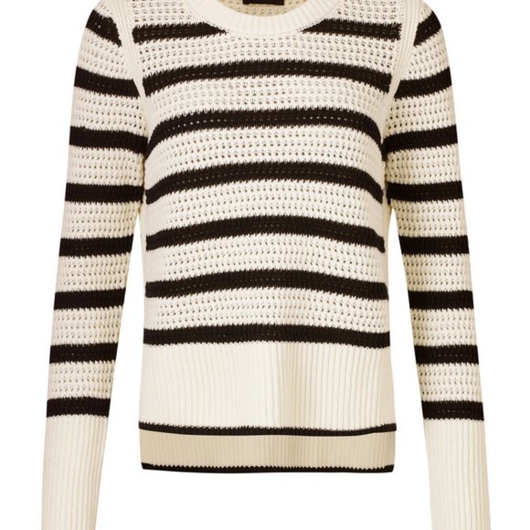 SOLD - ME+EM Cotton Textured Breton Sweater in Cream Size M (NEW WITH TAGS) - Picture 6 of 6